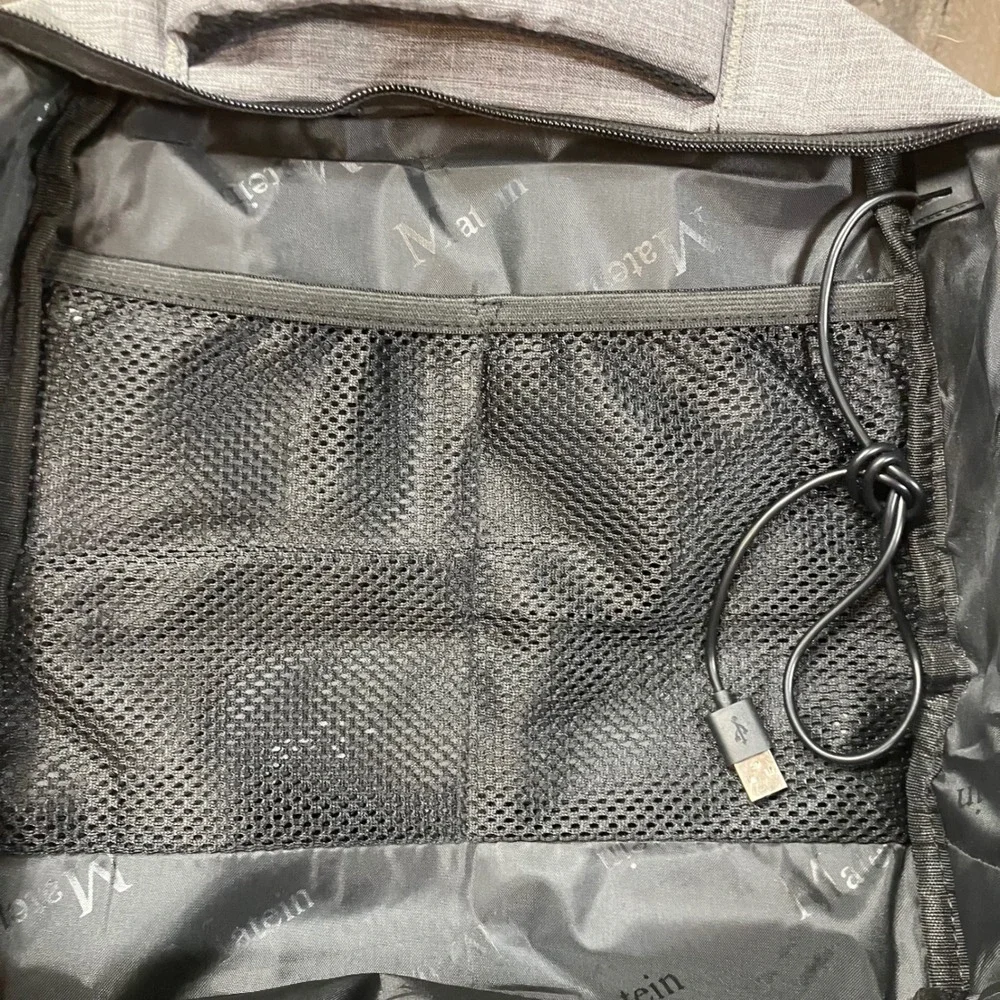 Matein Travel‎ Laptop Backpack Heather Grey USB Charging Port Business Commuter